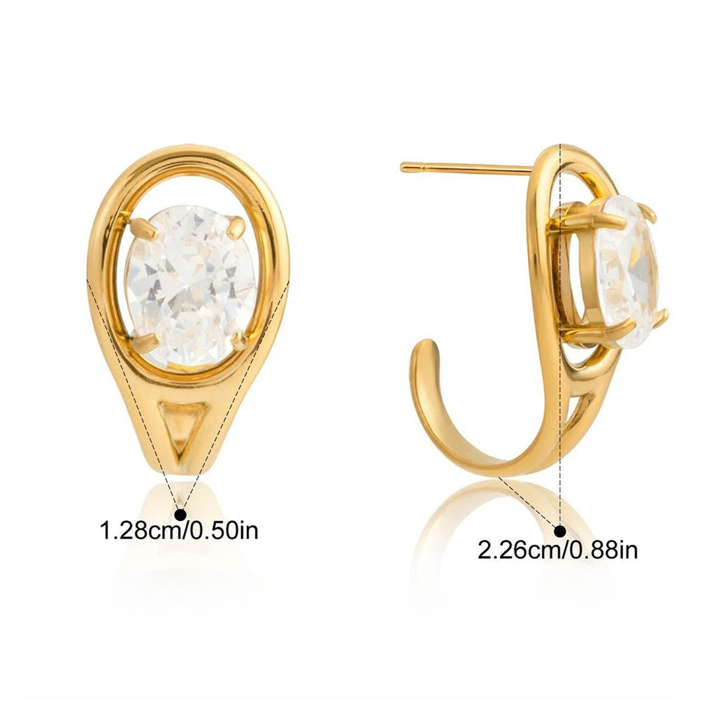 Light luxury, high-end zircon stud earrings for autumn and winter. Vera Lux