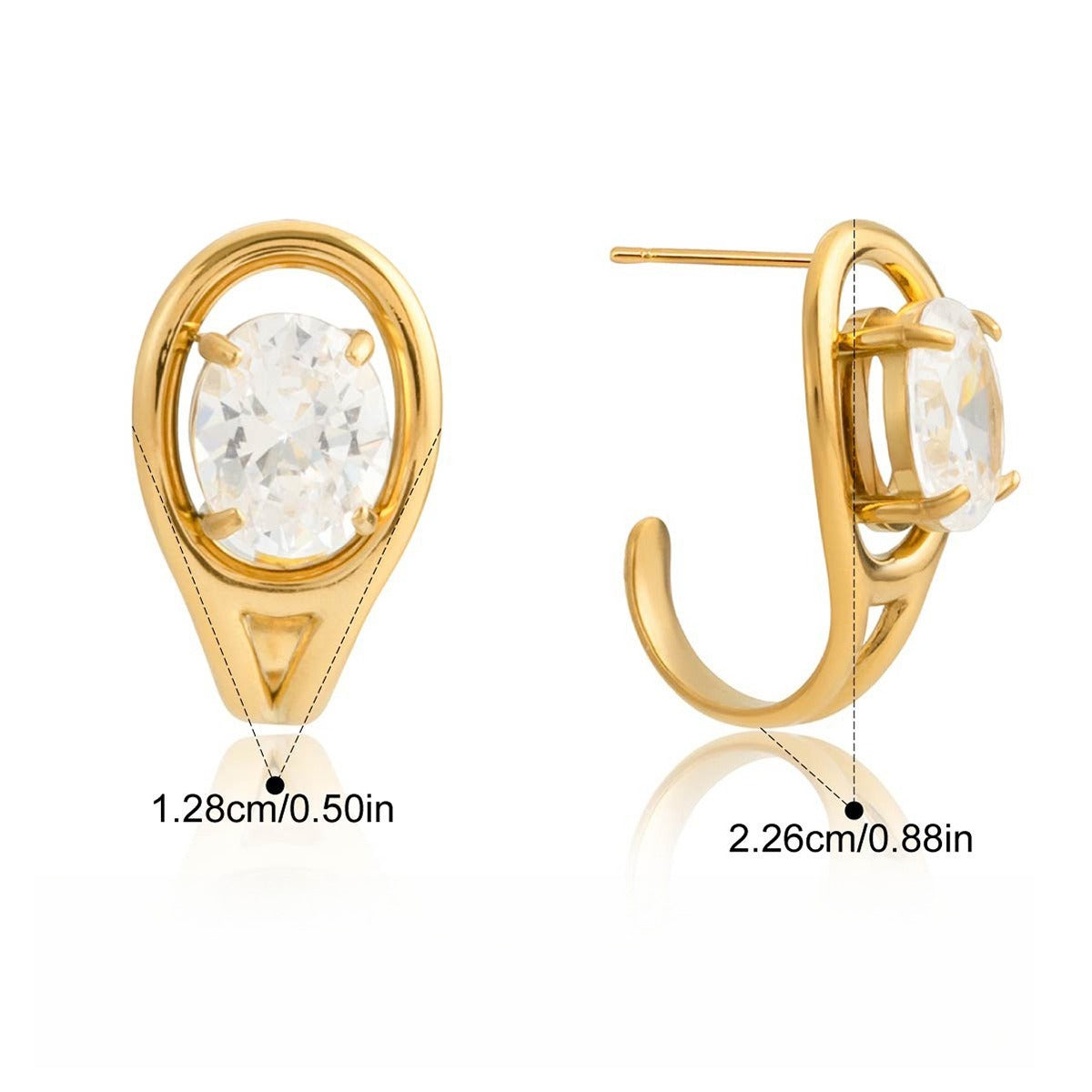 Light luxury, high-end zircon stud earrings for autumn and winter. Vera Lux