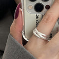 INS Style Irregular 925 Sterling Silver Stacking Rings For Women, Simple Non-Fading Versatile Finger Rings Vera Lux