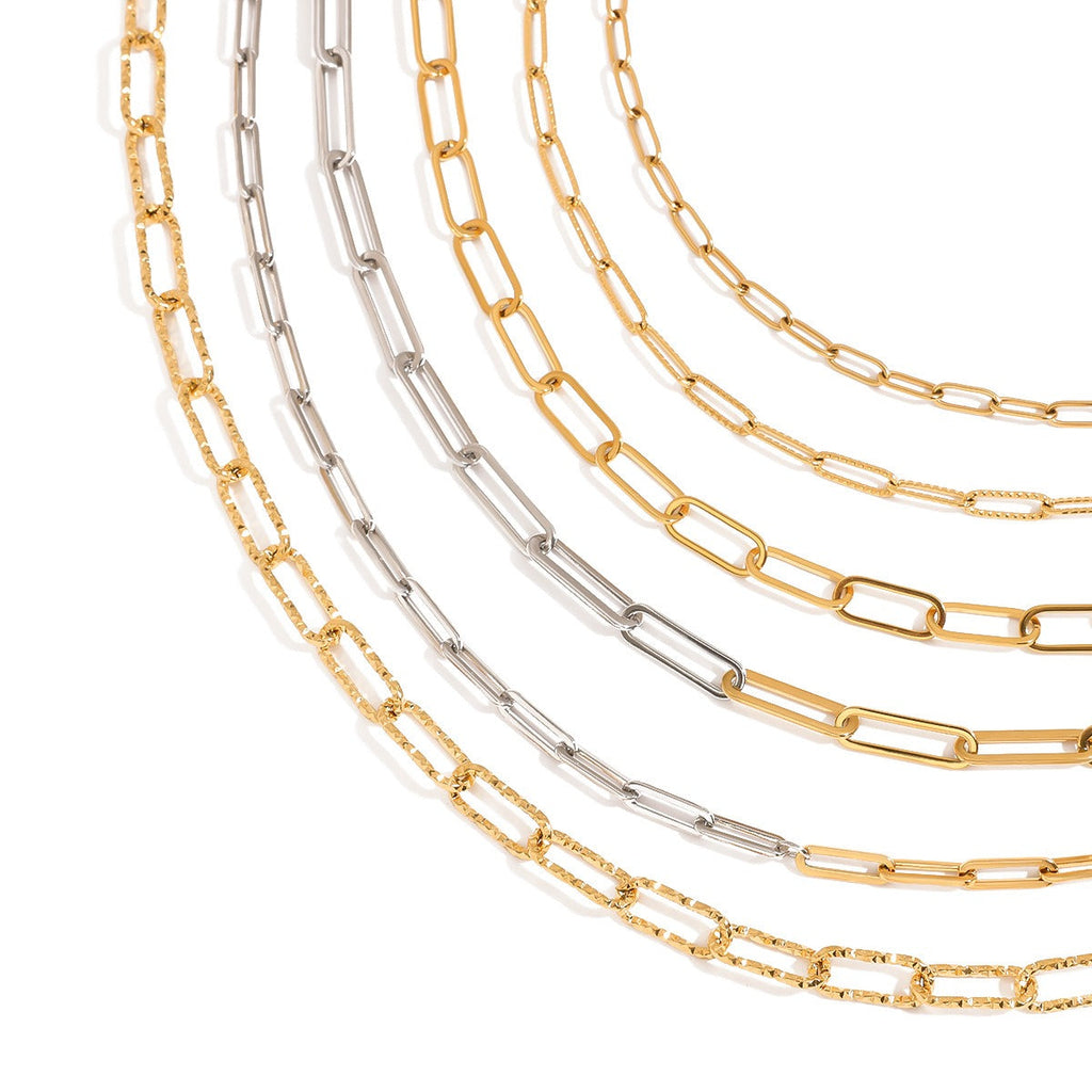 18K gold chain with gold and silver color matching design simple and elegant necklace Vera Lux