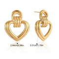 18K gold heart-shaped titanium steel stud earrings Vera Lux