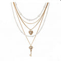 Retro Love Lock Core Series Multi-Layer Pearl Necklace Vera Lux