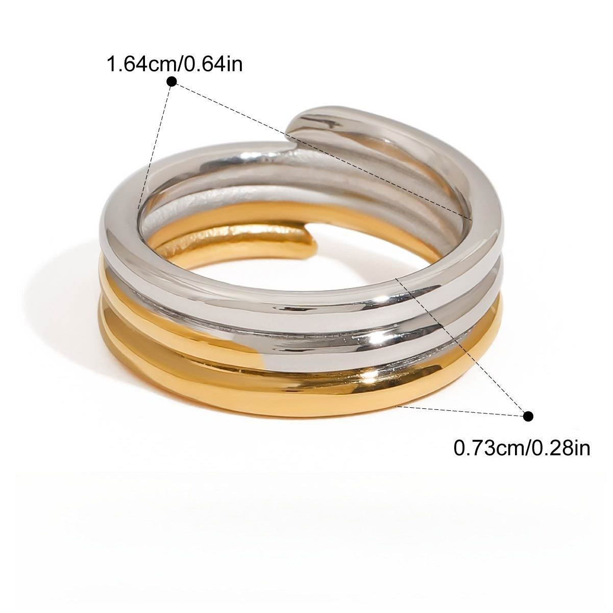 18K gold and titanium steel stacking ring Vera Lux