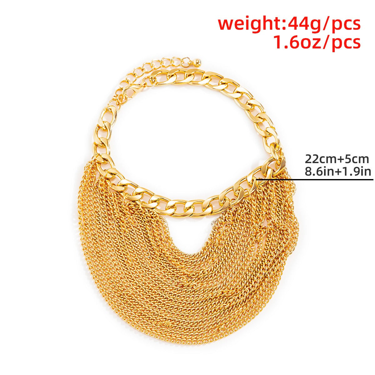 18K Gold Multi-layer Tassel Hip-Hop Anklet Vera Lux