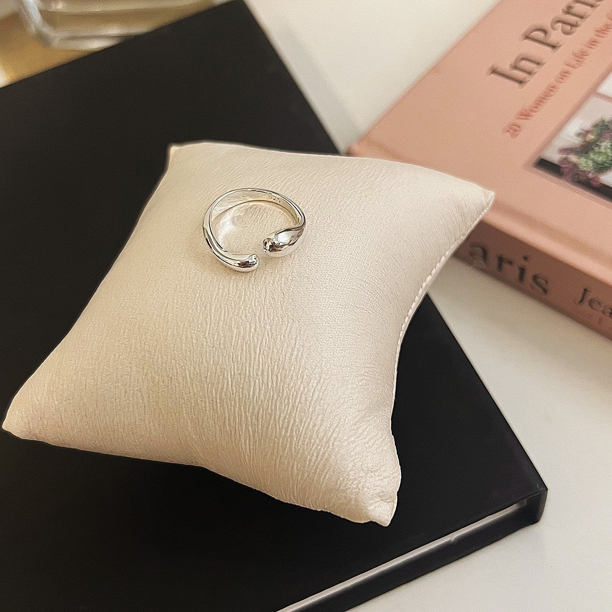 925 Silver Vintage Twisted Chain Open Ring, Adjustable Minimalist Statement Ring For Women, Fashion Jewelry Vera Lux