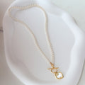 Black And White Double-sided Heart Necklace Vera Lux