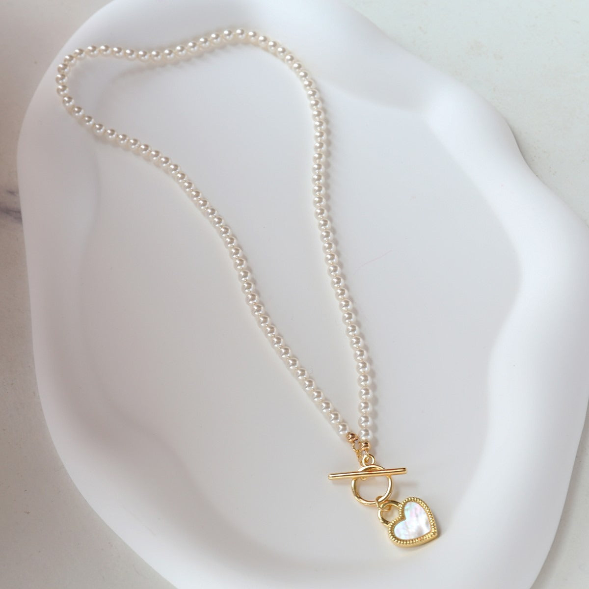 Black And White Double-sided Heart Necklace Vera Lux