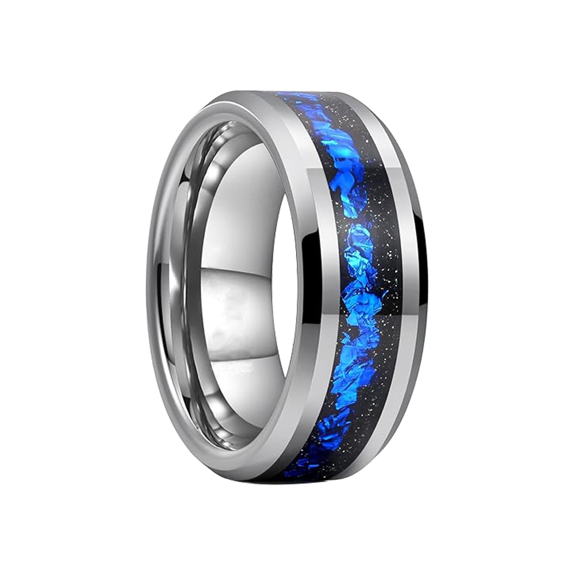 Tungsten Steel Blue Meteor Ring Vera Lux