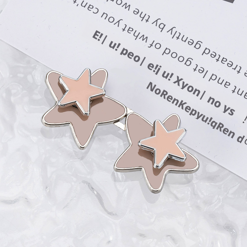 Double-layer star waist buckle-pink-alloy-1 pair Vera Lux