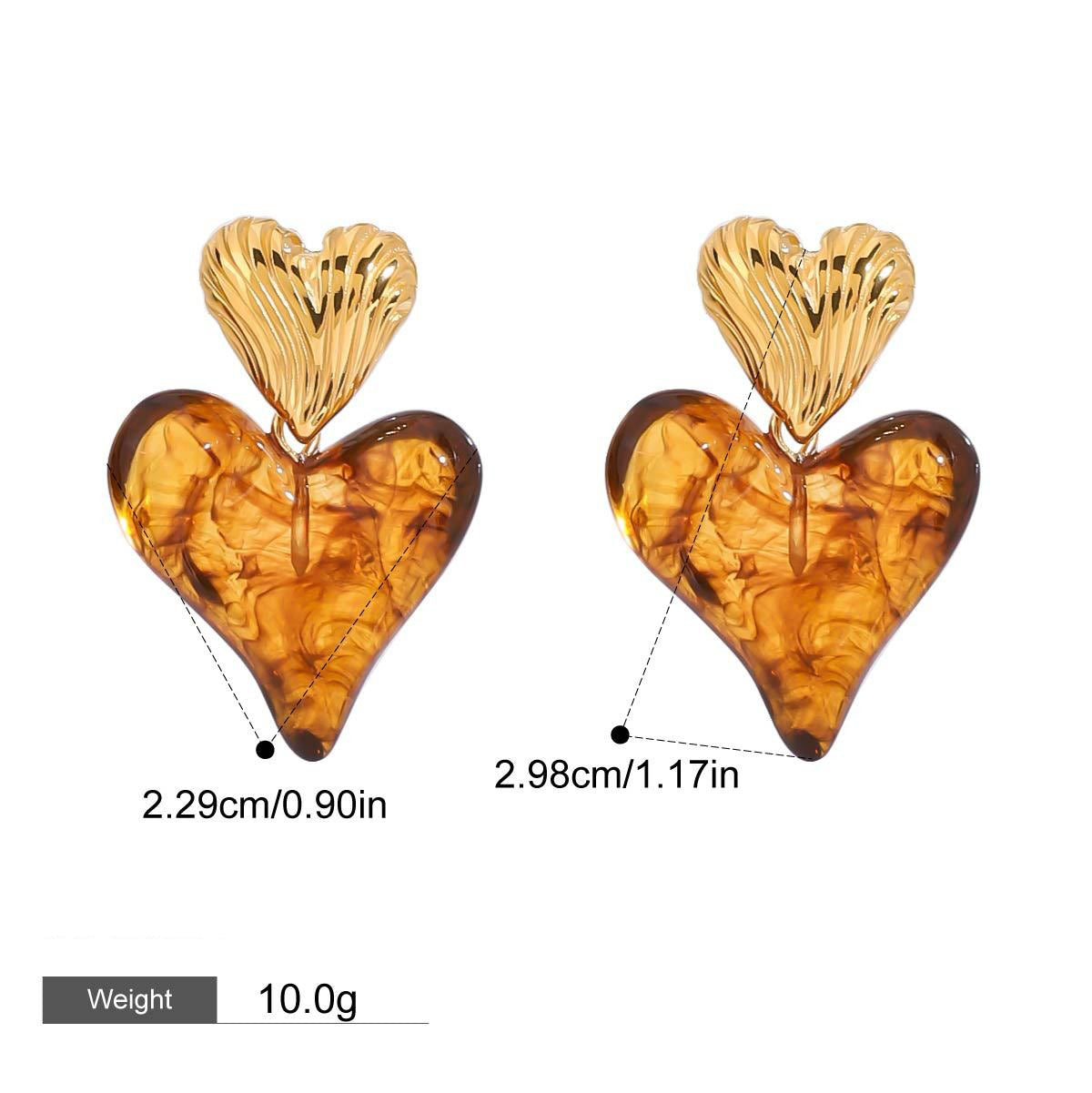 18K gold heart-shaped design light luxury noble earrings Vera Lux