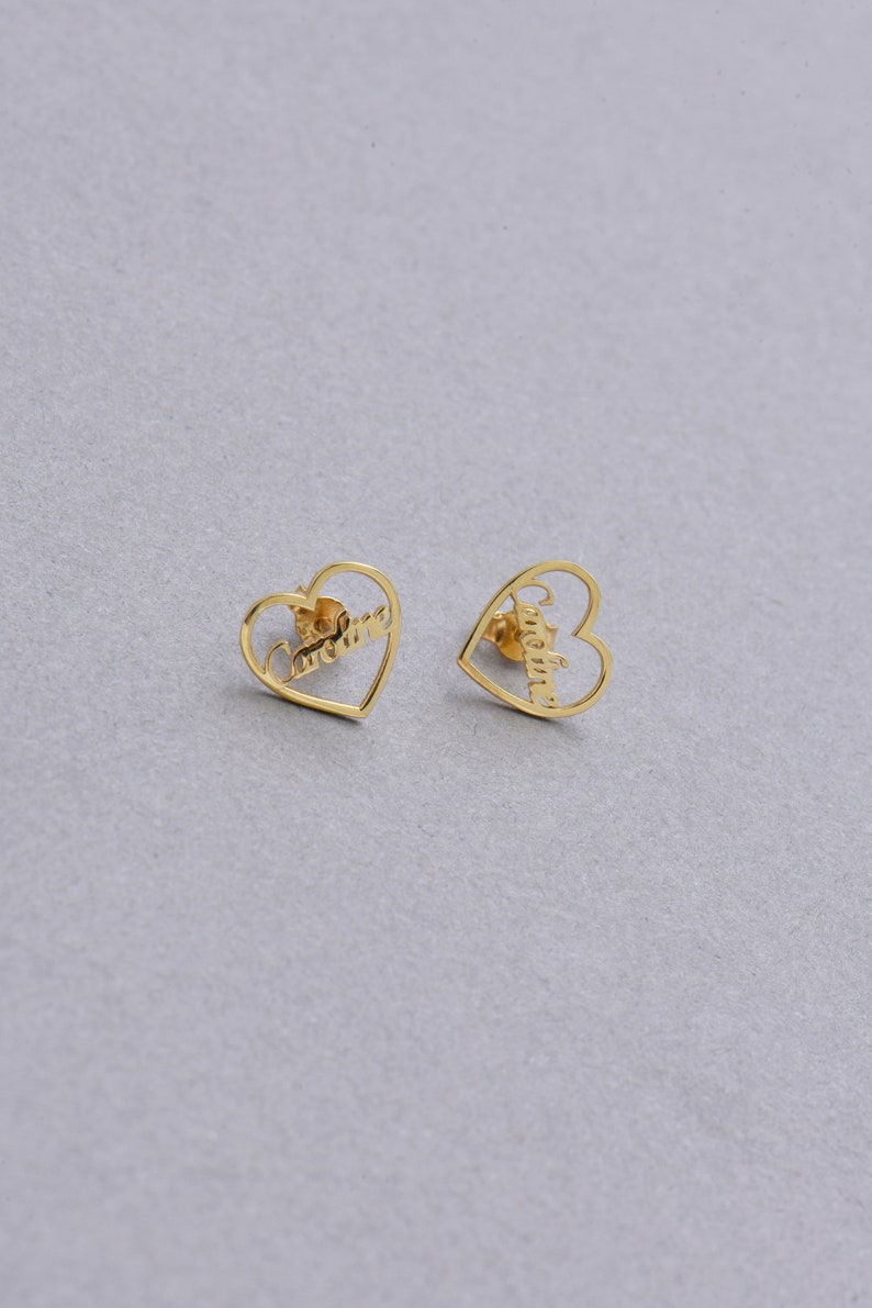 Custom Engraved Script Name Stud Earrings Vera Lux