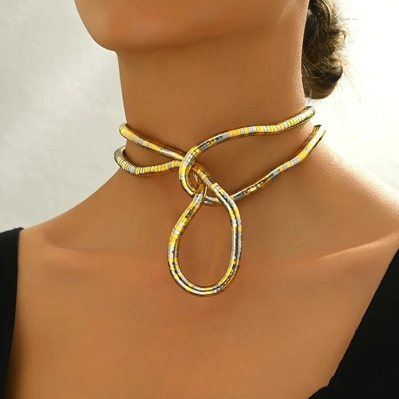 18K Gold Geometric Minimalist Irregular Necklace Vera Lux
