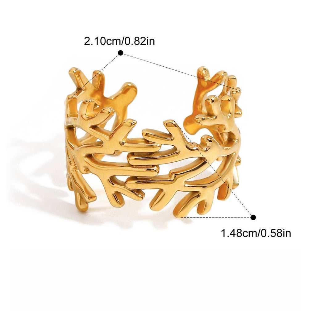 18k gold titanium steel ring Vera Lux