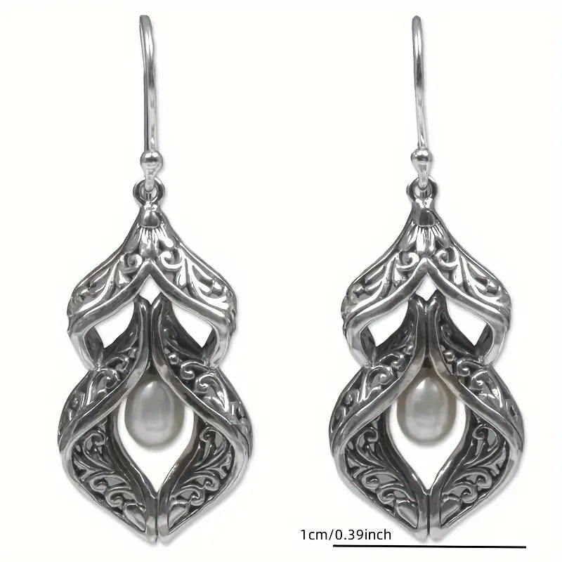 Bohemian Carved Pearl Earrings For Women Vera Lux