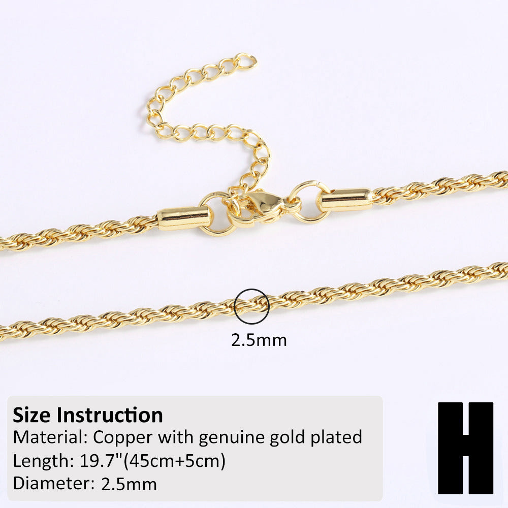 Copper-plated 18k Gold DIY Hip-hop All-match Chain Necklace Vera Lux