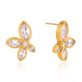 White Flower Zircon Stud Earrings Vera Lux