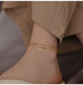 18K gold double-layer titanium steel anklet Vera Lux