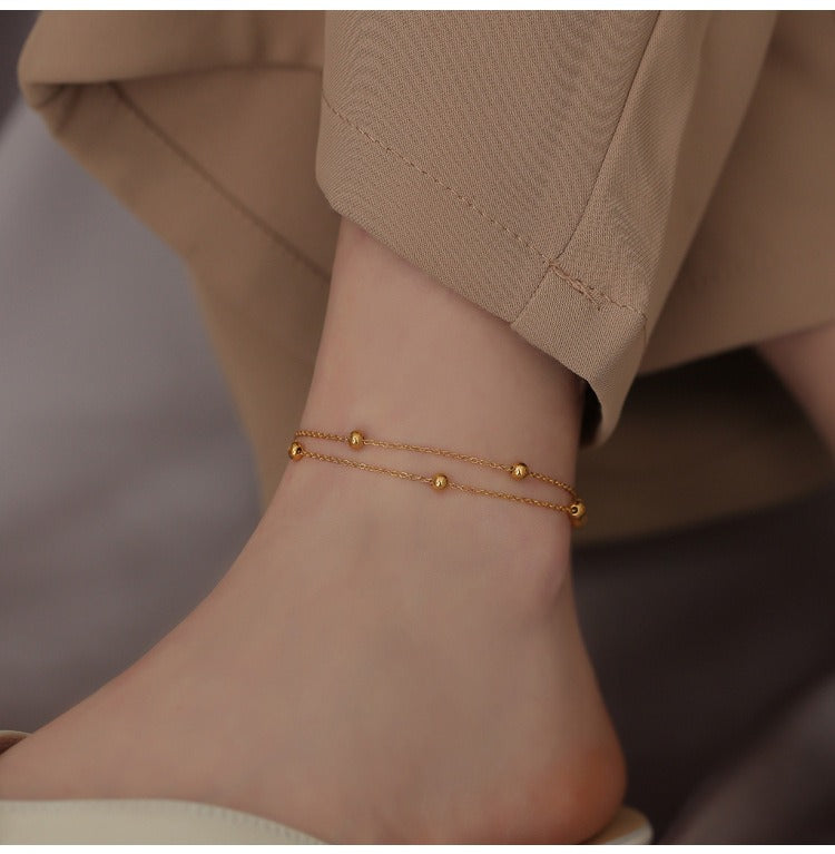 18K gold double-layer titanium steel anklet Vera Lux