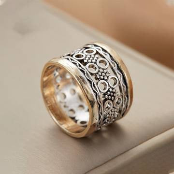 Retro Distressed Wide-ring Versatile And Easy To Match Vera Lux