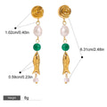 18K goldfish-shaped earrings with pearl design Vera Lux