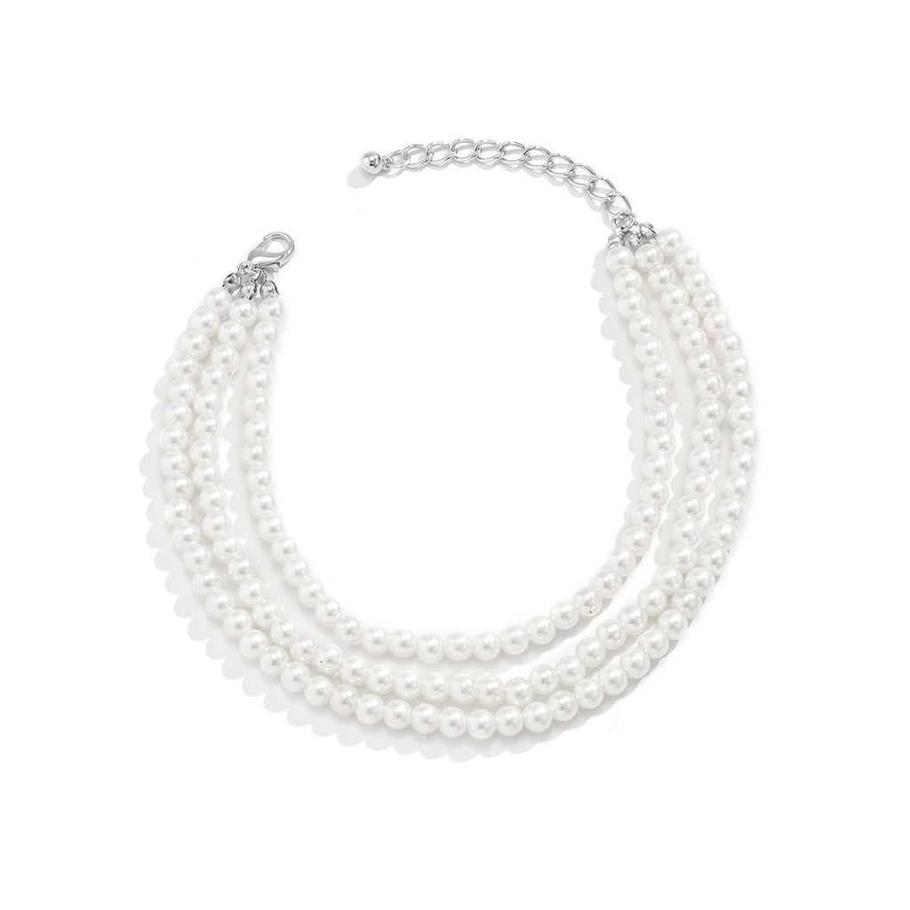 Temperament Imitation Pearl Beaded Tassel Anklet Vera Lux