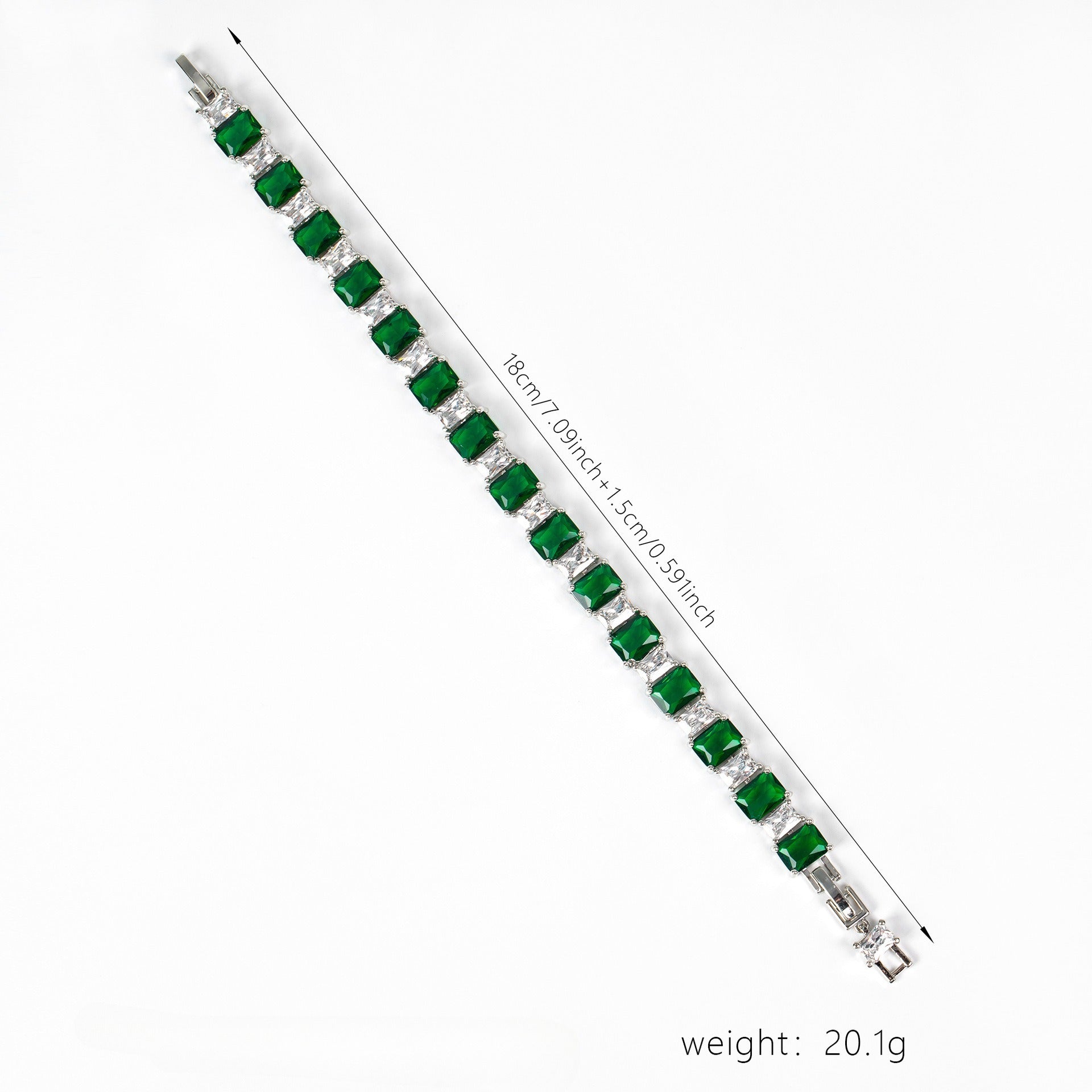 Enamel-Accented Square Micro-Pavé Zircon Bracelet Vera Lux