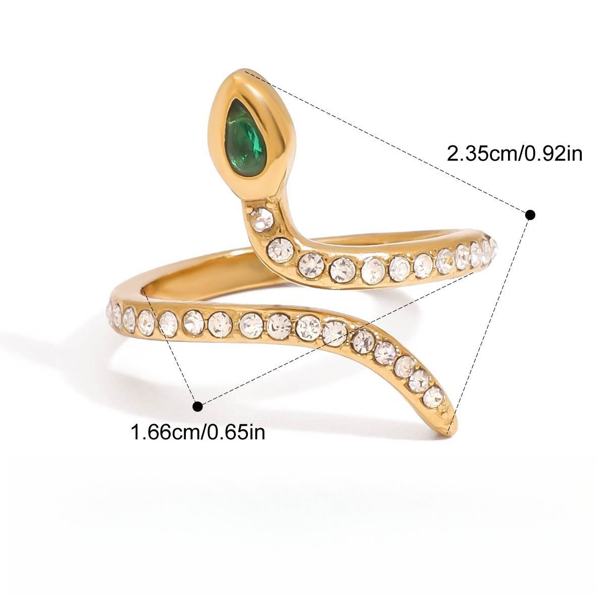 18K gold and titanium steel snake ring Vera Lux