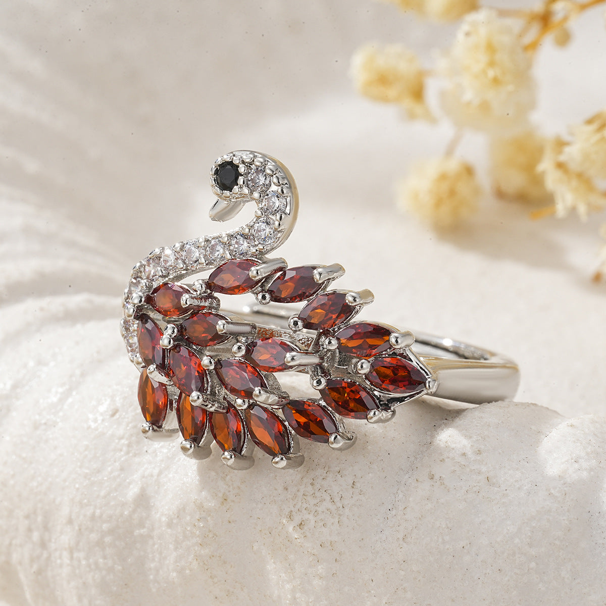Colorful Zircon Cute Swan Ring Vera Lux