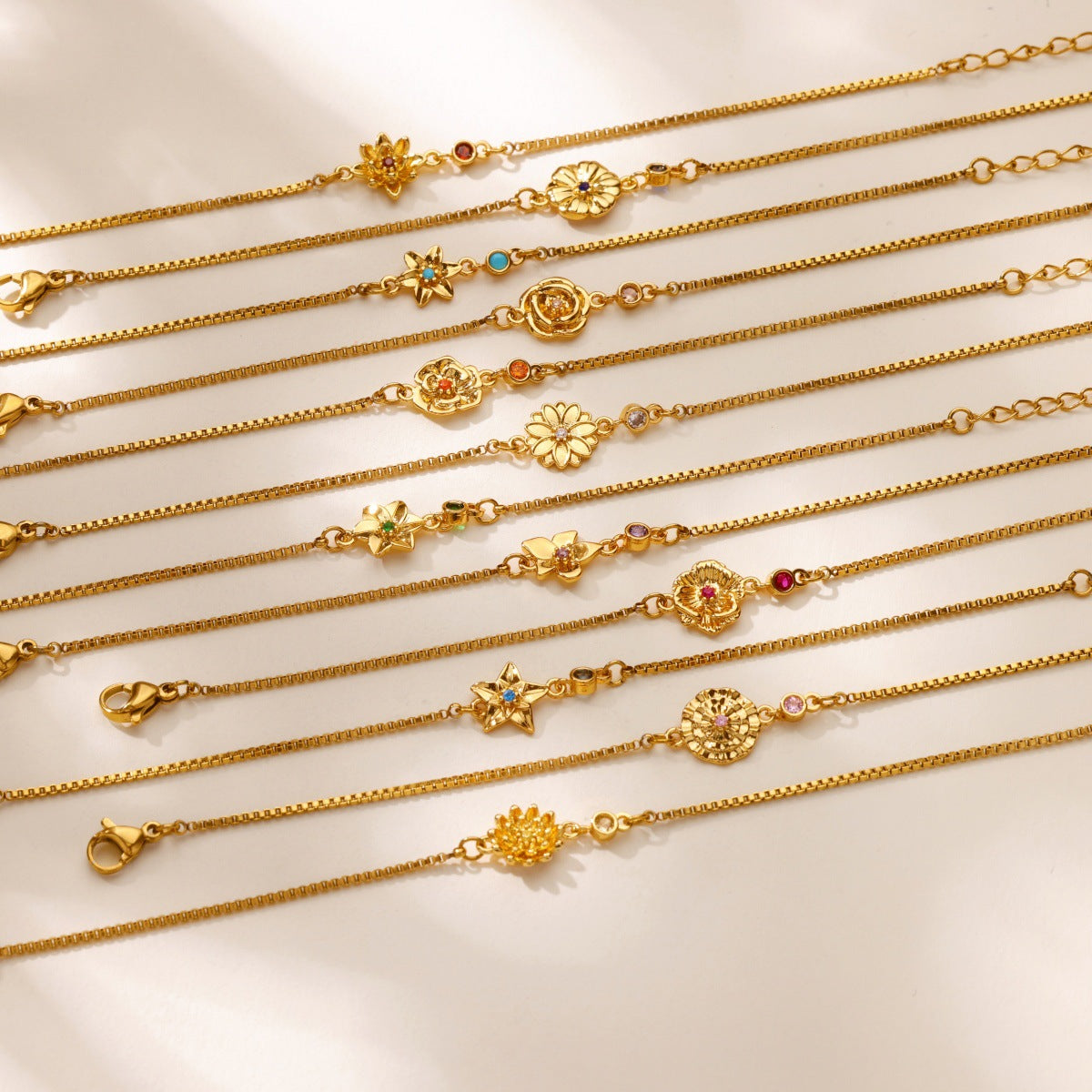 18 Gold December Birth Flower Bracelet Vera Lux