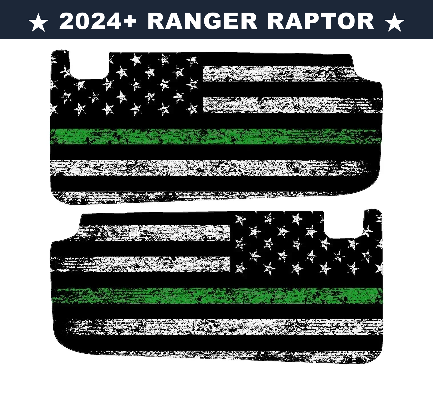Freedom Series Sun Visor Overlays (Printed Series) - 2024+ Ranger Raptor (with Homelink) StickerFab