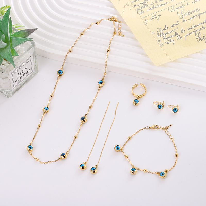 Blue Evil Eye Five Piece Jewelry Set Vera Lux