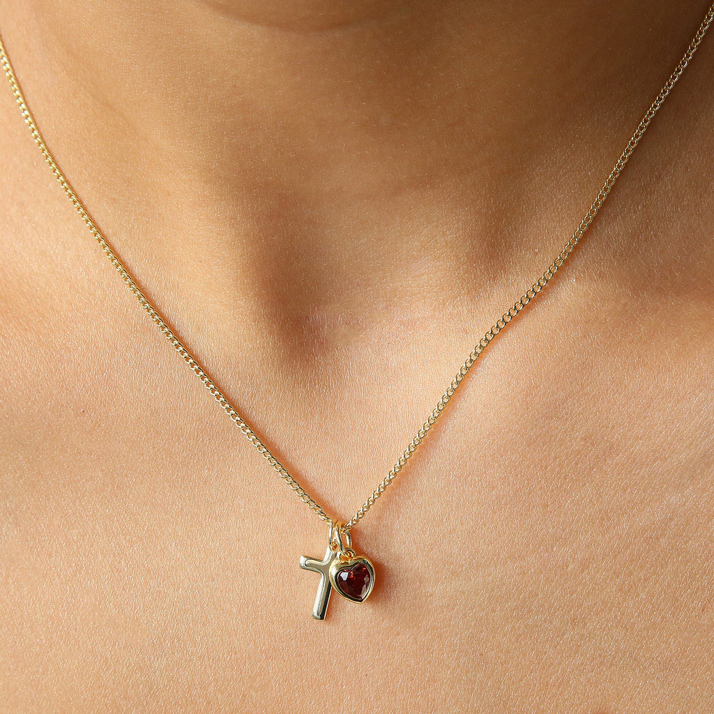 Heart-Shaped December Birthstone Pendant Necklace Vera Lux