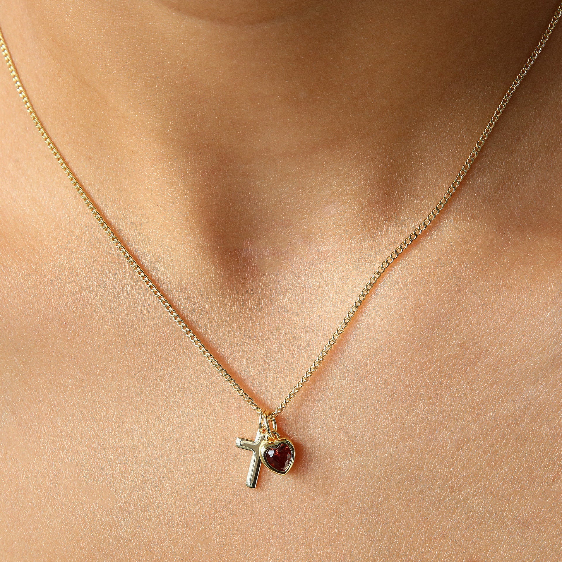 Heart-Shaped December Birthstone Pendant Necklace Vera Lux