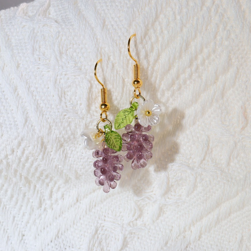 Chinese Advanced Color Creative Plant Pendant Earrings Vera Lux