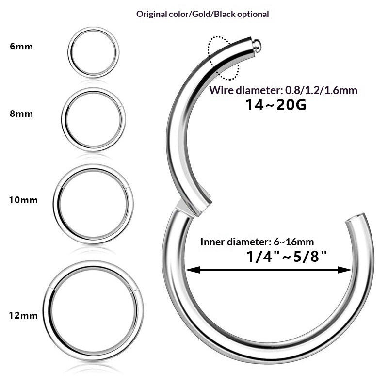 F136 Titanium Alloy Ring Nasal Piercing Jewelry Vera Lux