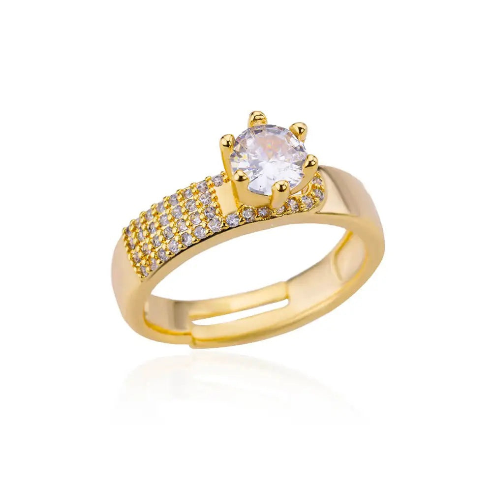 18k Gold-plated Ring, Niche And Unique, With Diamond Setting Vera Lux