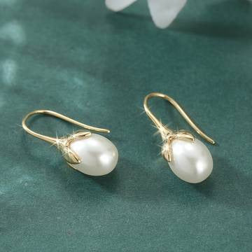High-end Australian White Shell Pearl Earrings Vera Lux