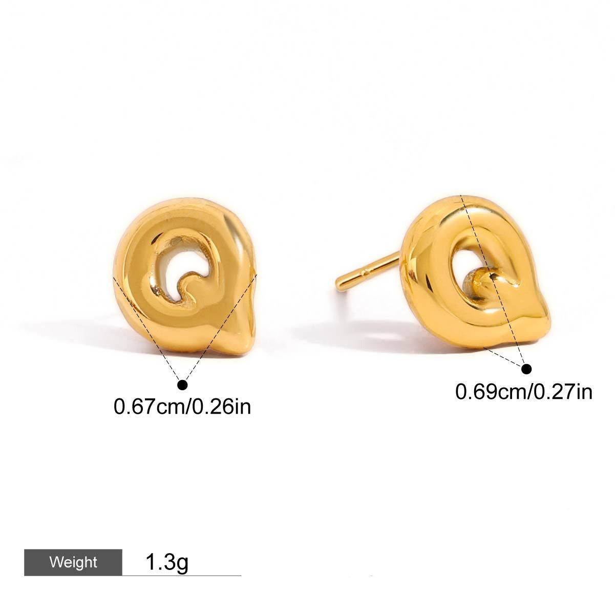 18K gold 26 letters design classic fashion earrings Vera Lux