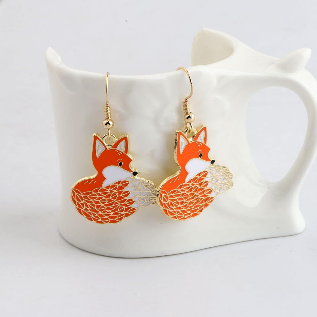 Fashionable  Personalized Forest-Style Cartoon Fox Earrings Vera Lux