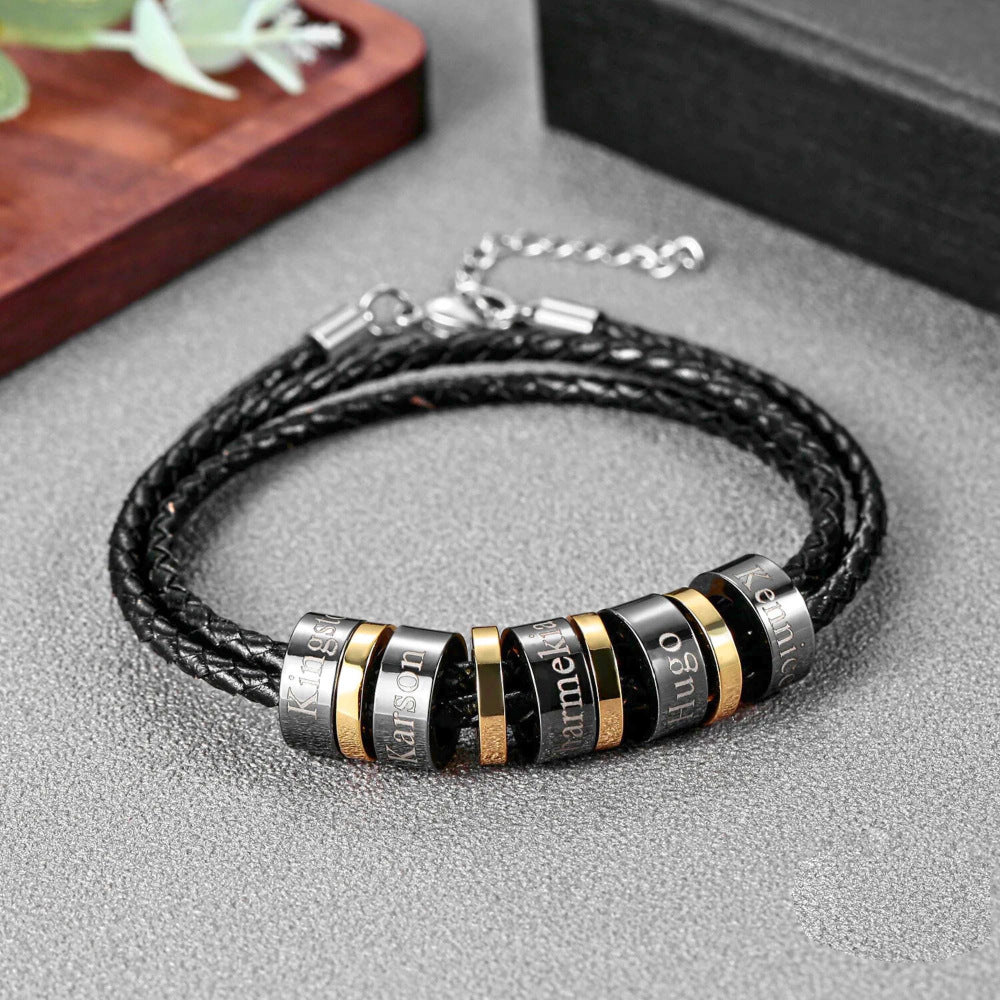 Men's Braided Leather Cord Bracelet Vera Lux