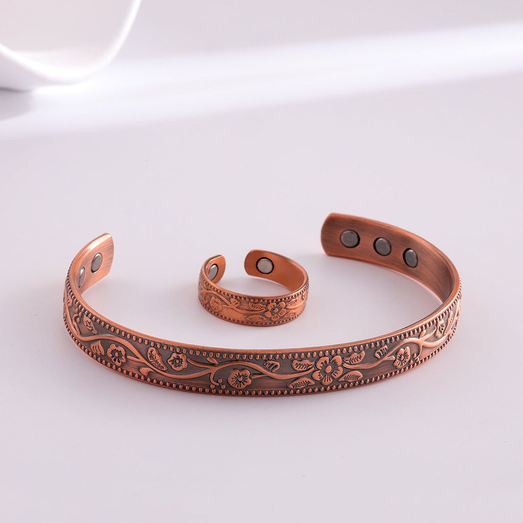 Retro Simple Pure Copper Magnetic Bracelet Vera Lux