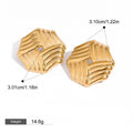 18K gold octagonal earrings with stripes design Vera Lux