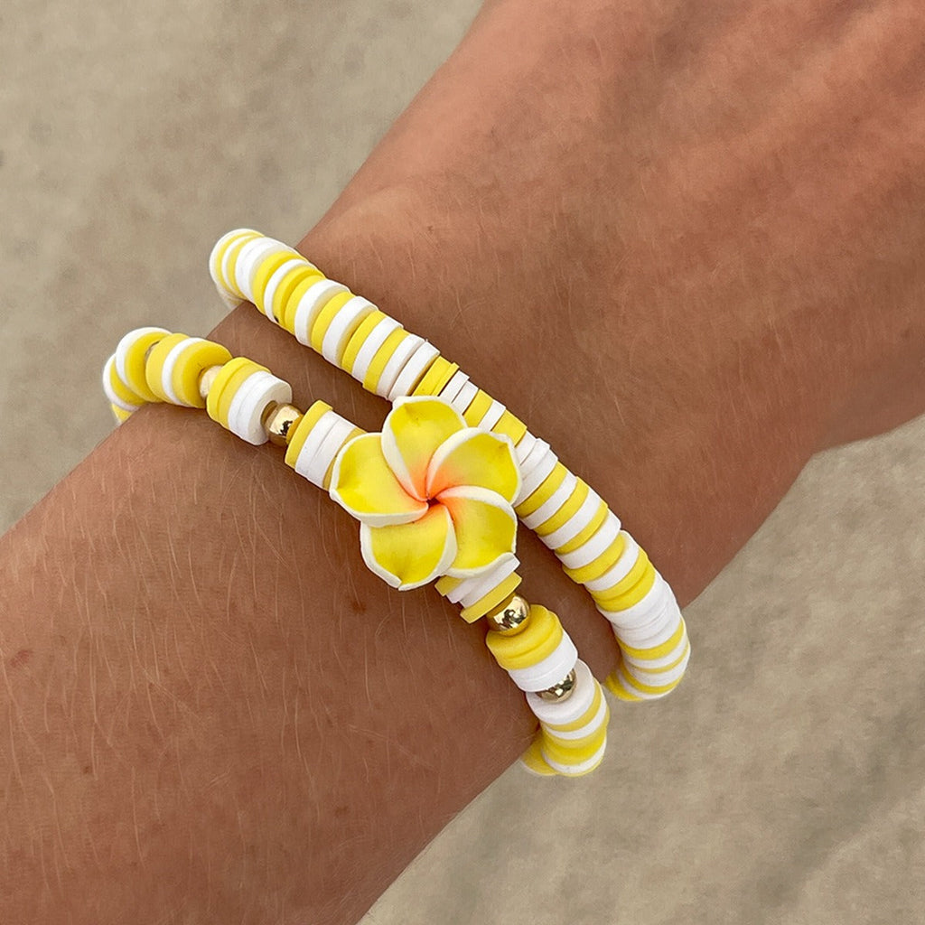Bohemian Clay Flower Stretch Bracelet Vera Lux