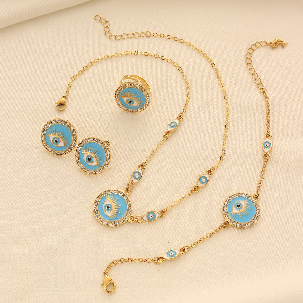 Bohemian Evil Eye Necklace, Bracelet and Earring Set Vera Lux