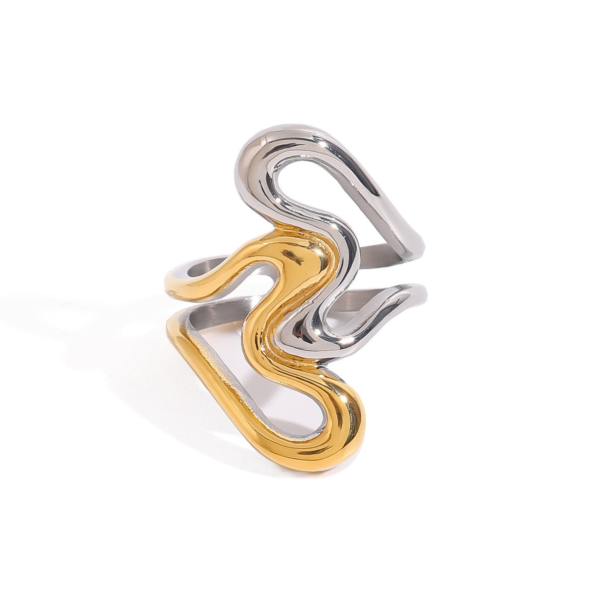 18K gold geometric line design exquisite personality ring Vera Lux