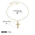 18K Gold Cross Inlaid Gemstone Design Exquisite Fashion Necklace Vera Lux