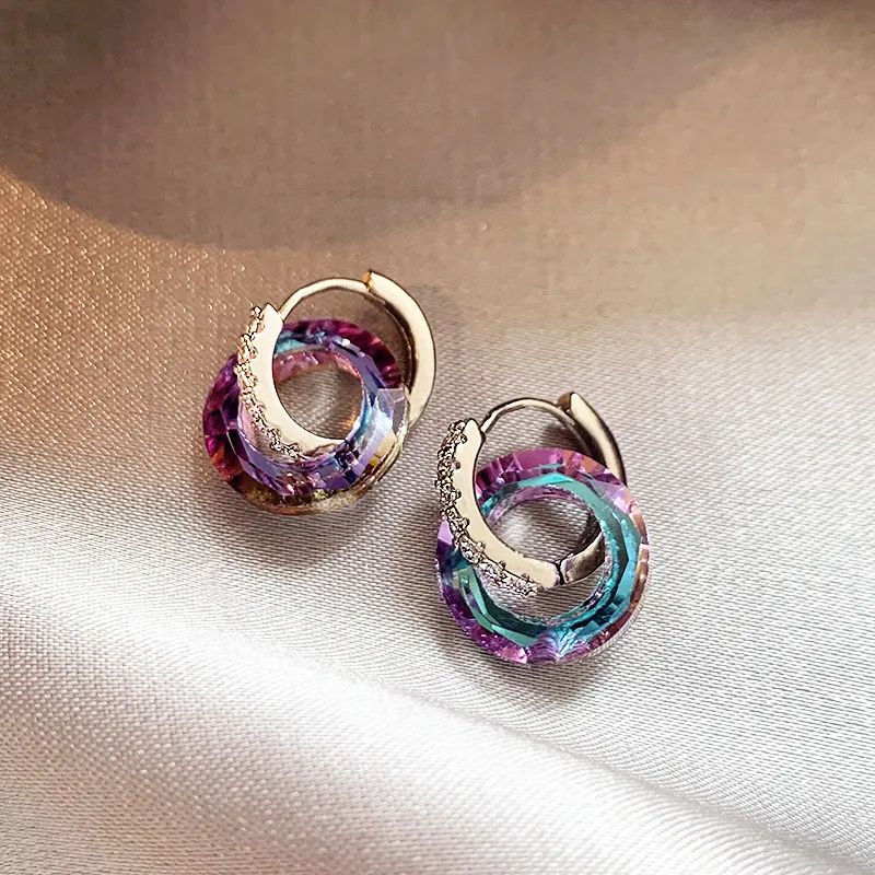 2026 New Shimmer Crystal Circle Earrings, Elegant Premium Design Vera Lux