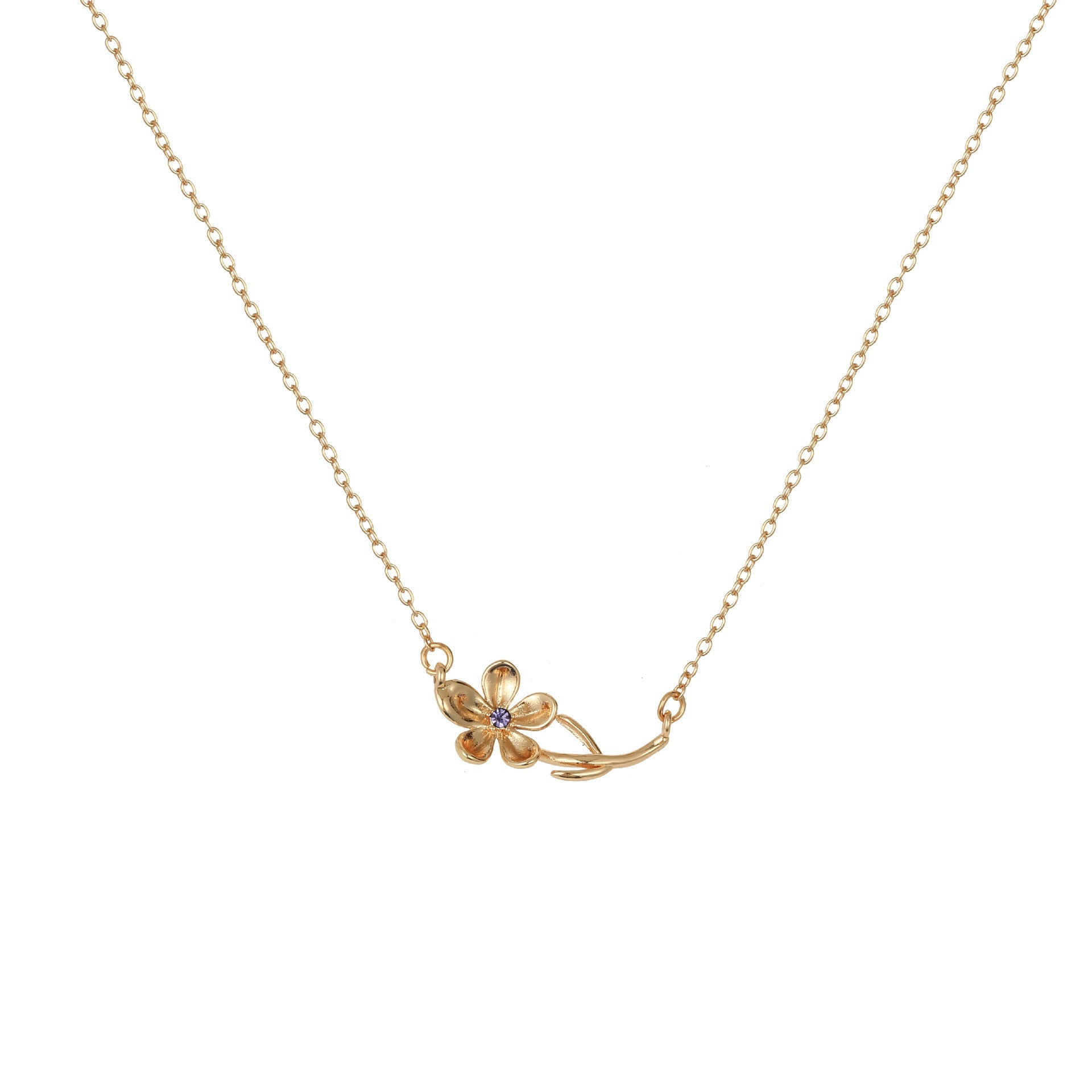 December Birth Flower 3D Pendant Necklace Vera Lux