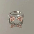 Bow Heart Ring,  Zircon, Open Band For Women,  Hot Sale, Live Streaming Style, French Delicate Micro-set Finger Ring Vera Lux