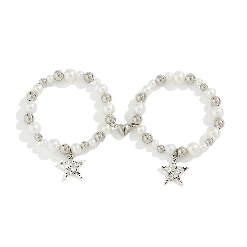 Star and heart-shaped pendant tassel bracelet set Vera Lux